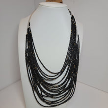 Load image into Gallery viewer, Black &amp; Gold seed bead layered Necklace
