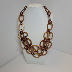 Brown Marble Acrylic Necklace