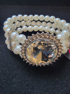 Speechless Sparkle Pearl Bracelet (silver)