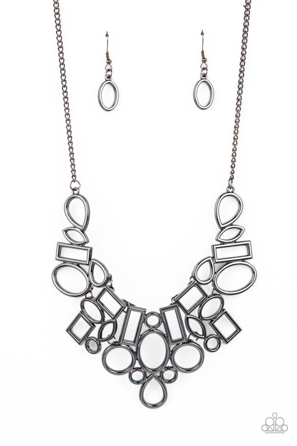 PAPARAZZI Geometric Grit - Black NECKLACE