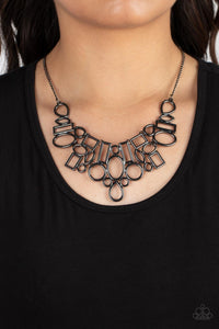 PAPARAZZI Geometric Grit - Black NECKLACE