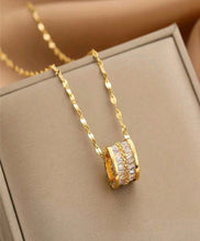 Load image into Gallery viewer, Gold Diamond Barrel pendent
