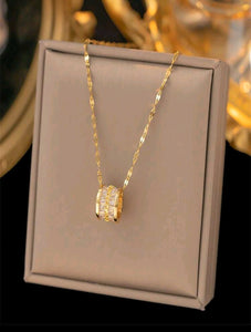 Gold Diamond Barrel pendent