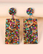 Load image into Gallery viewer, Acrylic Star Rectangle dangle Earrings
