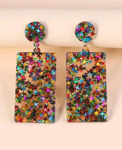 Acrylic Star Rectangle dangle Earrings