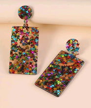 Load image into Gallery viewer, Acrylic Star Rectangle dangle Earrings
