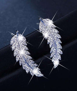 Shimmery Feather Earrings