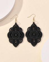 Load image into Gallery viewer, Black Medallion Design Earrings
