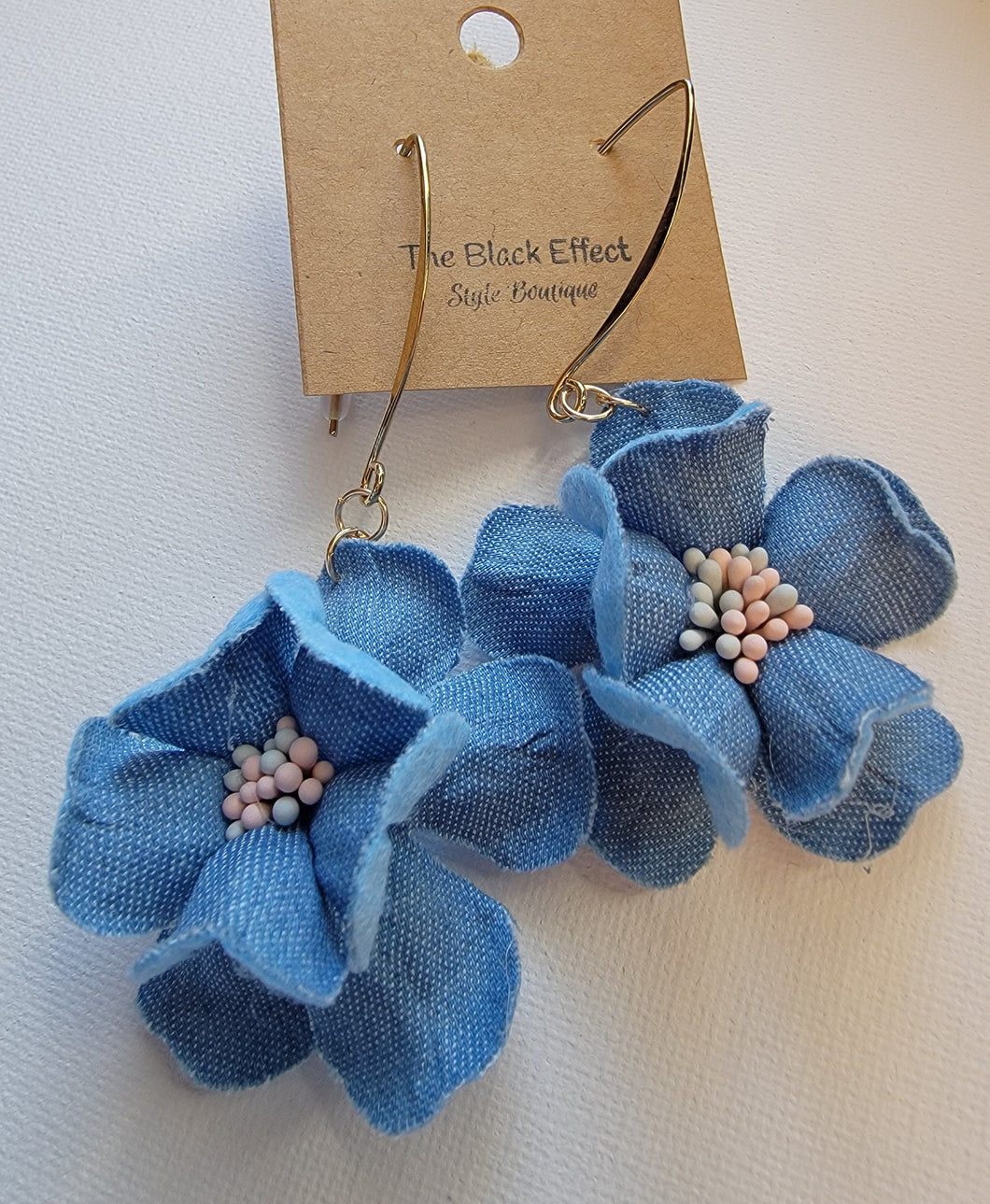 Blue Denim Hanging Earring