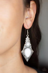 PAPARAZZI STYLISHLY SONORAN White Earrings