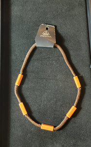 PAPARAZZI MENS URBAN NECKLACE BROWN AND ORANGE