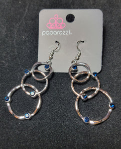 PAPARAZZI REVOLVING RADIANCE BLUE EARRINGS