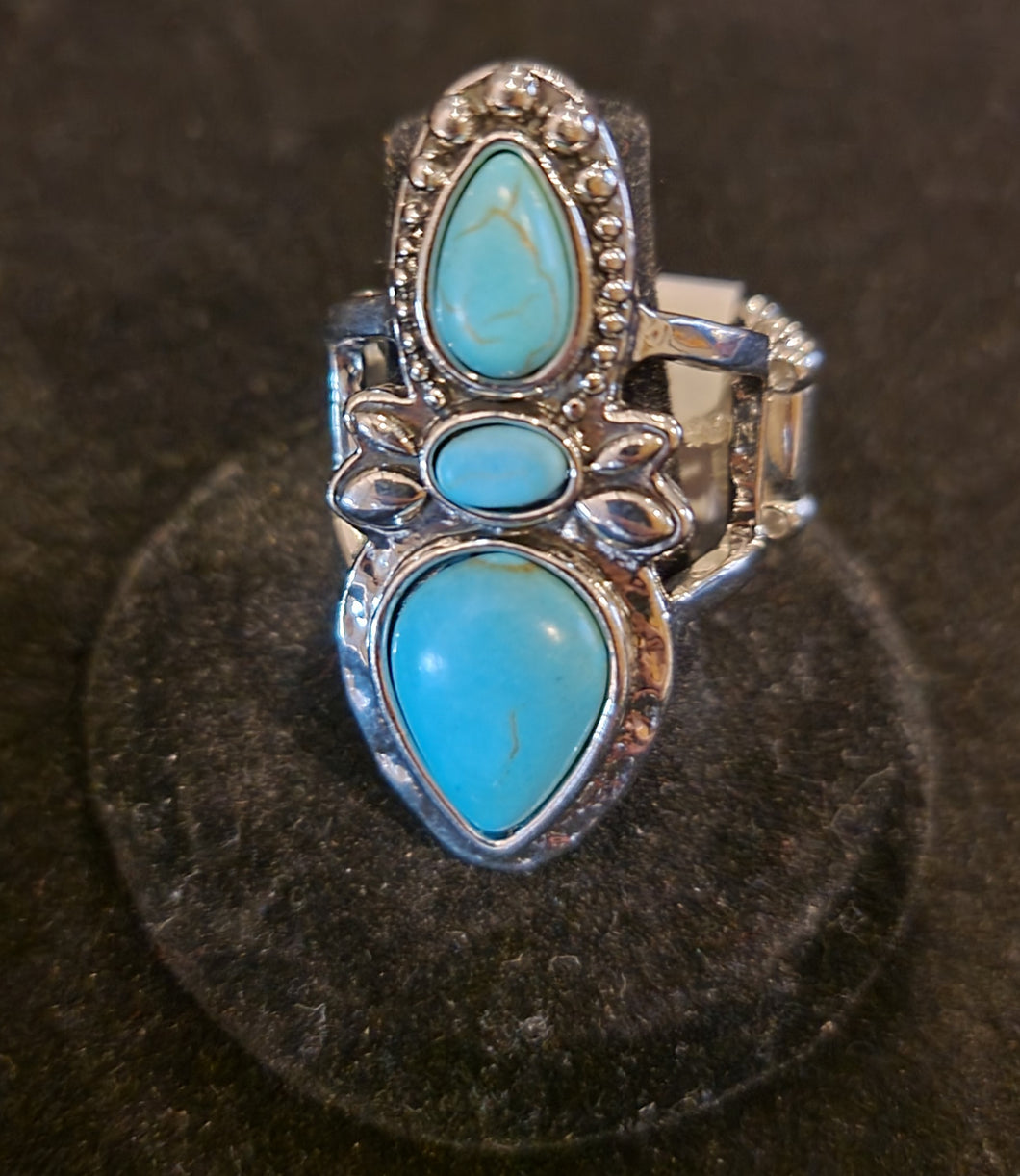 PAPARAZZI SILVER WITH TURQUOISE STONES