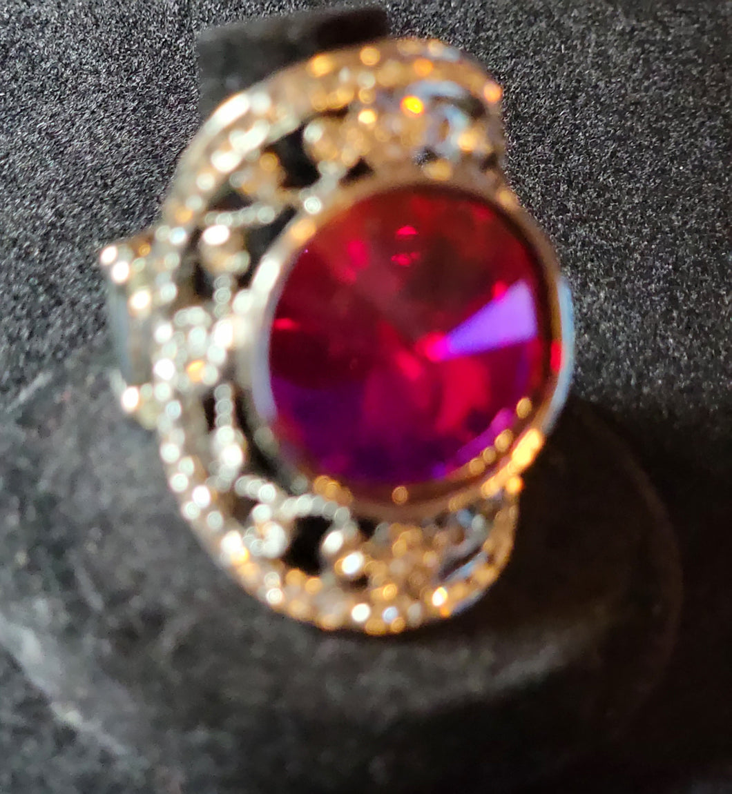 PAPARAZZI PINK OIL SPILL JEWEL RING