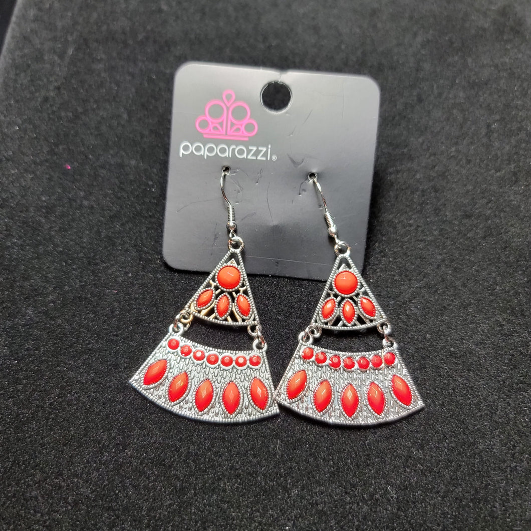 Paparazzi Earring ~ Desert Fiesta - Red