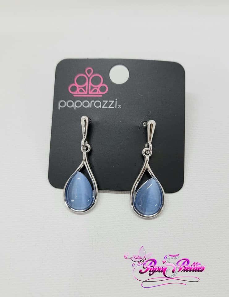 Paparazzi BLUE PAMPERED GLOW UP EARRING