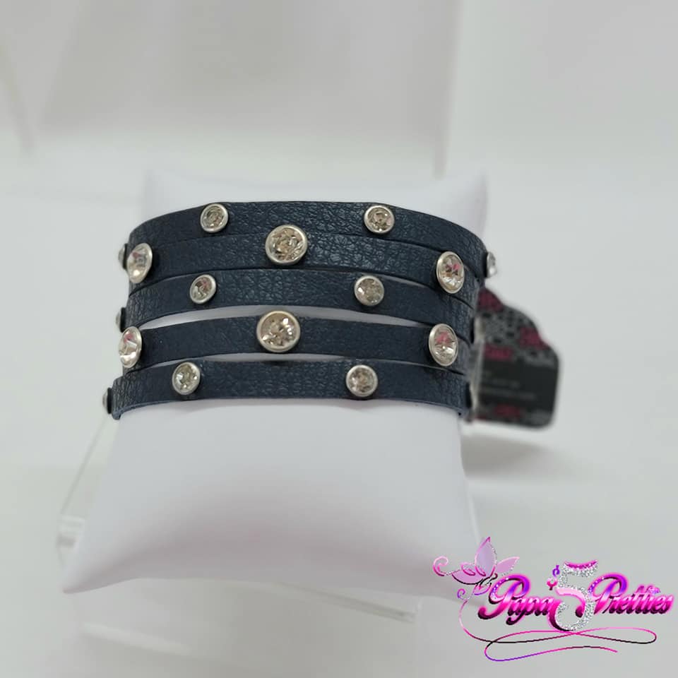 Paparazzi BLUE LEATHER SNAP bracelet