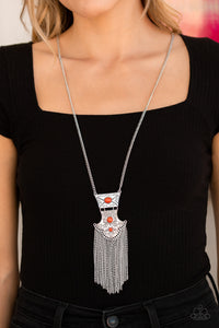 PAPARAZZI Totem Tassel - Orange Necklace