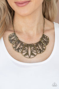 PAPARAZZI  Statement Status - Brass Necklace