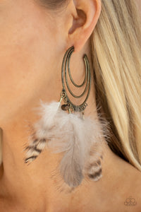 PAPARAZZI  Freely Free Bird - Brass Earrings