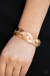 PAPARAZZI Woven Wonder - Gold BRACELETS