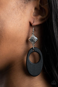 PAPARAZZI Retro Reveal - Black EARRINGS