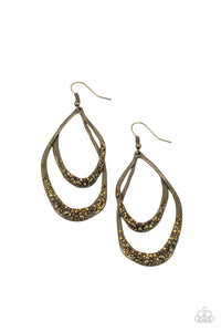 PAPARAZZI Beyond Your GLEAMS - Brass EARRINGS