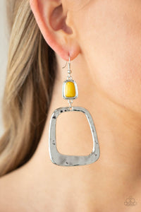 PARARAZZI Material Girl Mod - Yellow Earrings