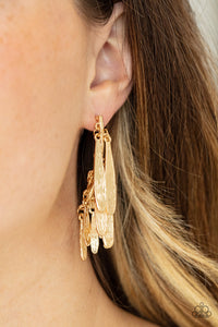 PAPARAZZI Pursuing The Plumes - Gold EARRINGS