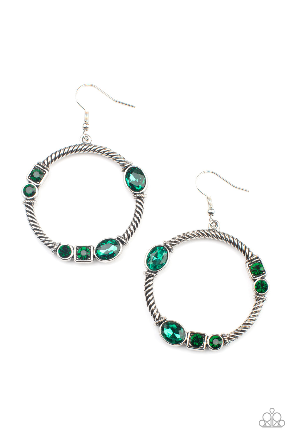 PAPARAZZI Glamorous Garland - Green EARRINGS