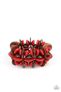 PAPARAZZI Caribbean Canopy - Red Wood Bracelet