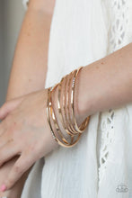 Load image into Gallery viewer, PAPARAZZI Lock, STACK, and Barrel - Gold Bracelet
