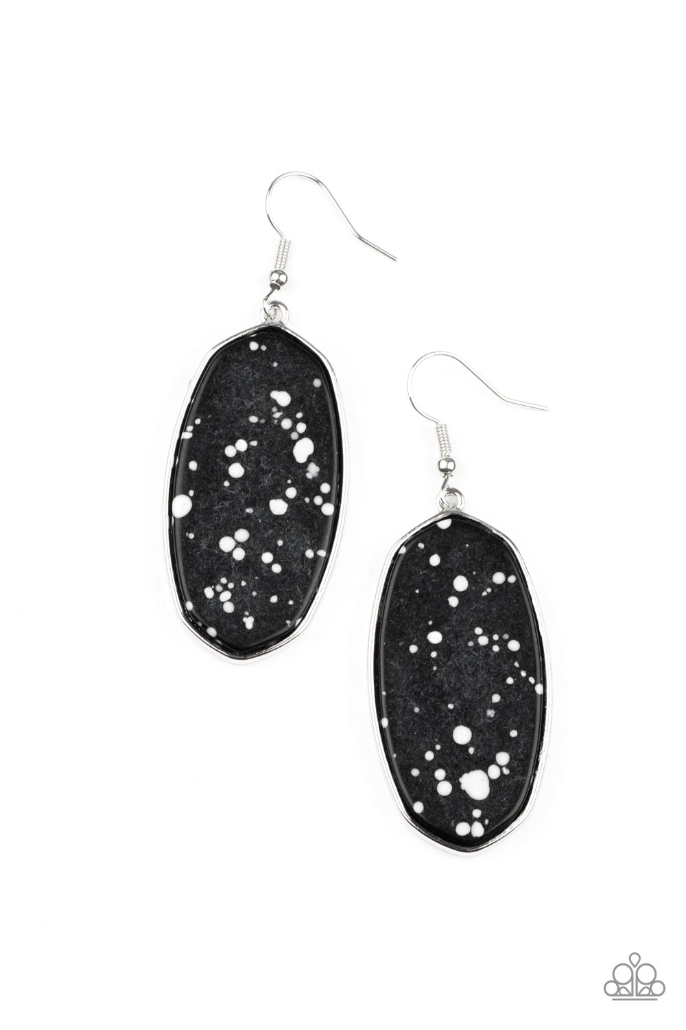 PAPARAZZI Stone Sculptures - Black EARRINGS