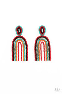 PAPARAZZI Rainbow Remedy - Multi EARRINGS RED