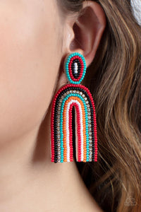 PAPARAZZI Rainbow Remedy - Multi EARRINGS RED