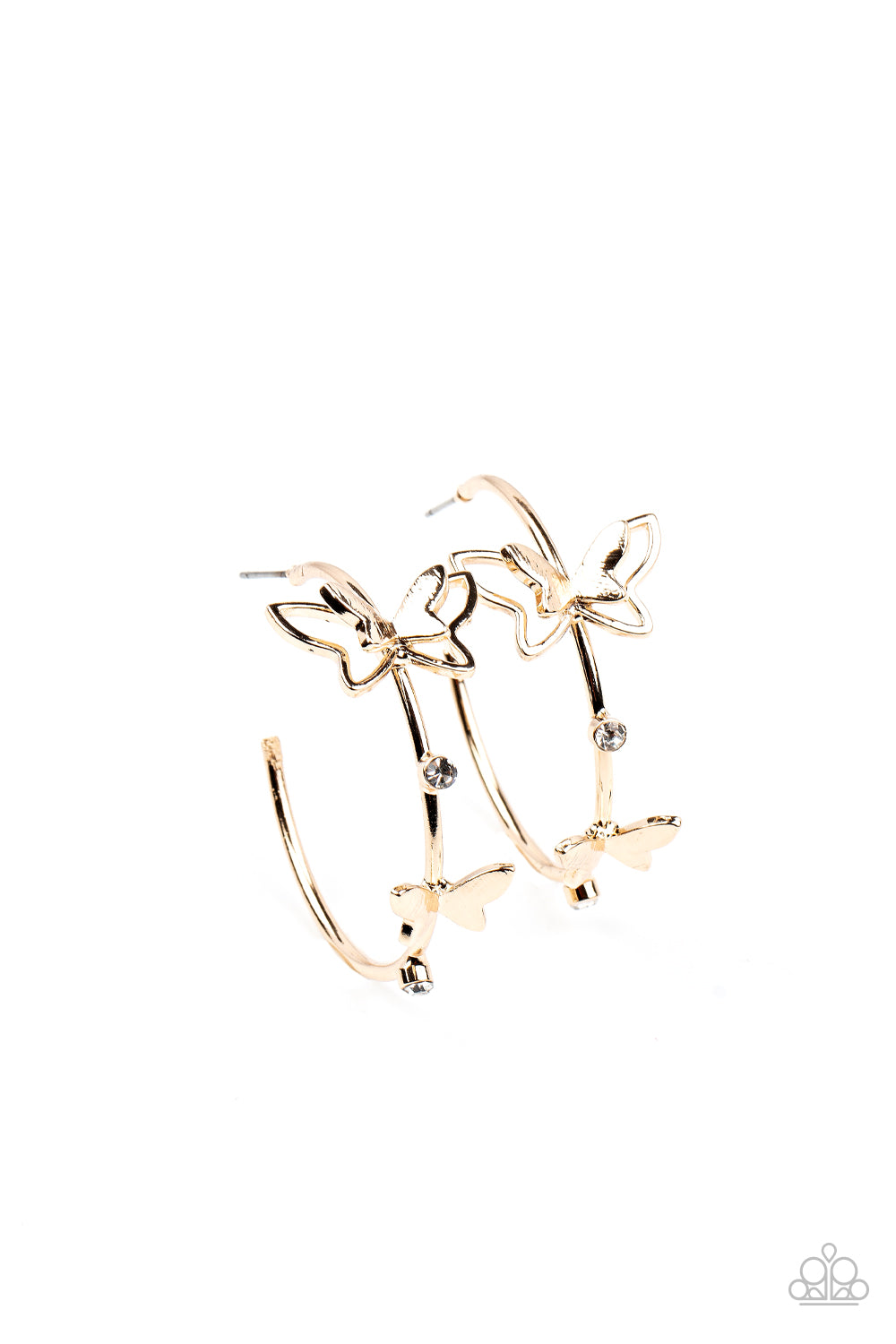 PAPARAZZI Full Out Flutter - Gold Earrings