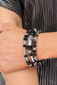 PAPARAZZI Dynamic Dazzle - Black Coil Bracelets