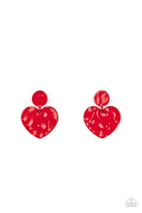 PAPARAZZI Just a Little Crush - Red Earrings