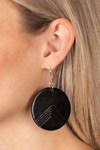 PAPARAZZI On the Edge of Edgy - Black EARRINGS