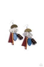 Load image into Gallery viewer, PAPARAZZI Textured Talisman - Multi (BLUE) EARRINGS
