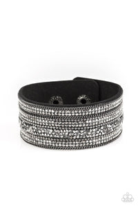 PAPARAZZI Really Rock Band Black Wrap Bracelet