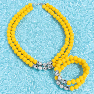 PAPARAZZI Summer Splash - Yellow NECKLACES