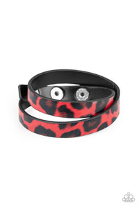 PAPARAZZI All GRRirl - Red Cheetah Print Bracelet