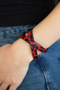 PAPARAZZI All GRRirl - Red Cheetah Print Bracelet