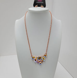 PAPARAZZI SHINY COPPER LOP OIL SPILL NECKLACE